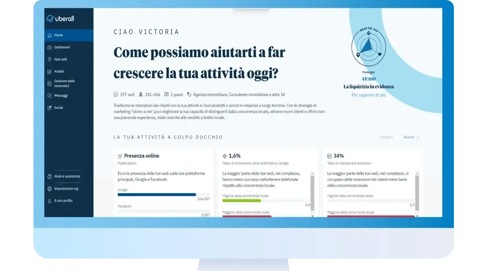 Dashboard Uberall per agenzie immobiliari REMAX